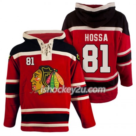 Mænd NHL Chicago Blackhawks Marian Hossa 81 Rød Sawyer Hooded Sweatshirt